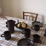 Black stoneware pitcher