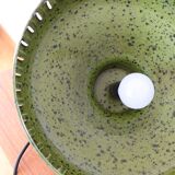 Olive green enamelled pendant light, Scandinavian, 1960-1970