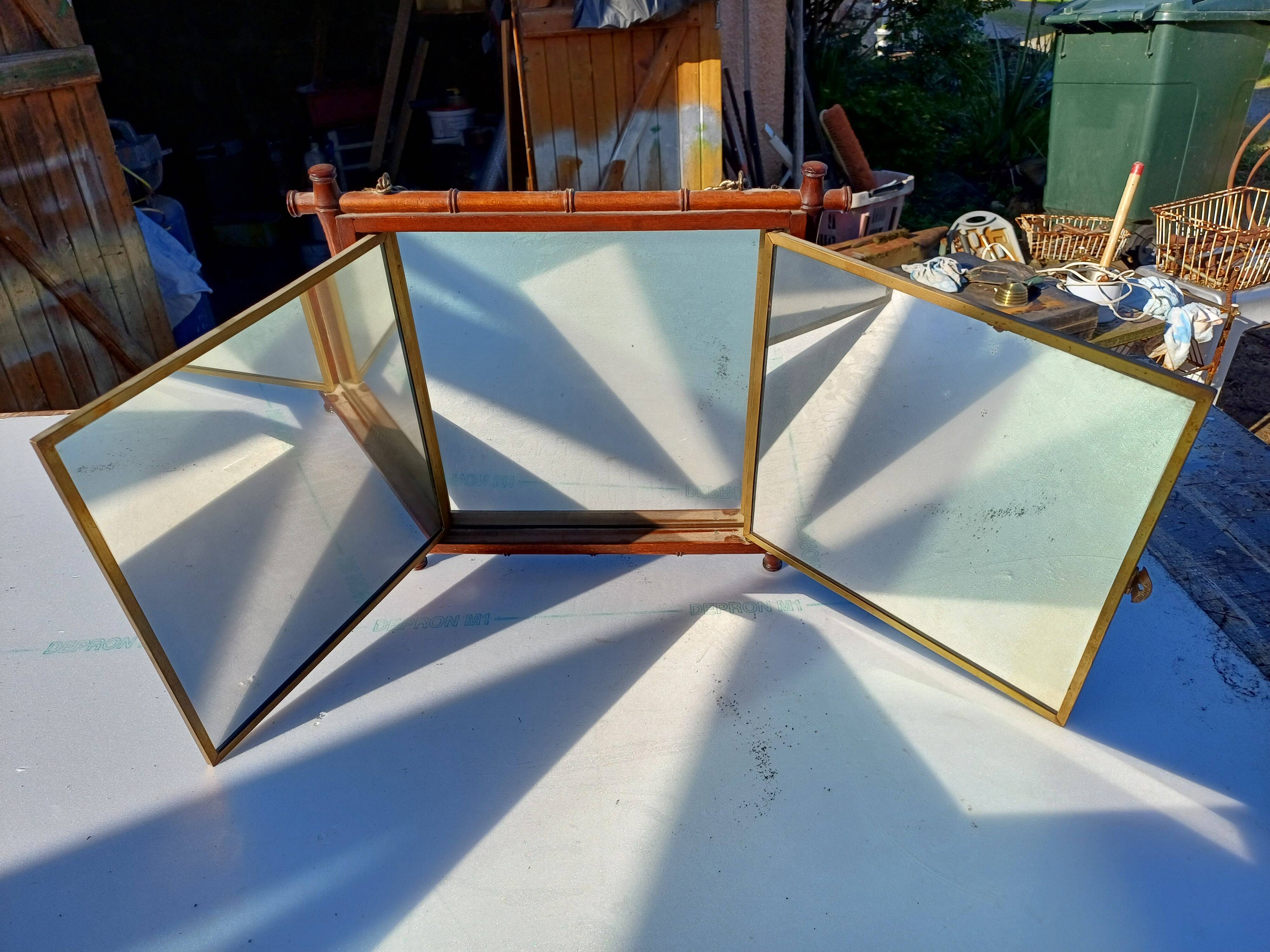 Miroir Triptyque 1876 : L.B