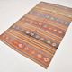 5x7 Tile Red & Grey Kilim Rug, Handwoven Vintage Kilim Rug, 140x221Cm