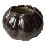 Terracotta ceramic vase in the shape of a squash signed PTMD