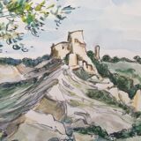 André Duculty (1912-1990) Watercolor on paper "Les Andelys (Normandy)" Signed lower right