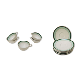 5 old cups & saucers in ceramic KG Lunéville