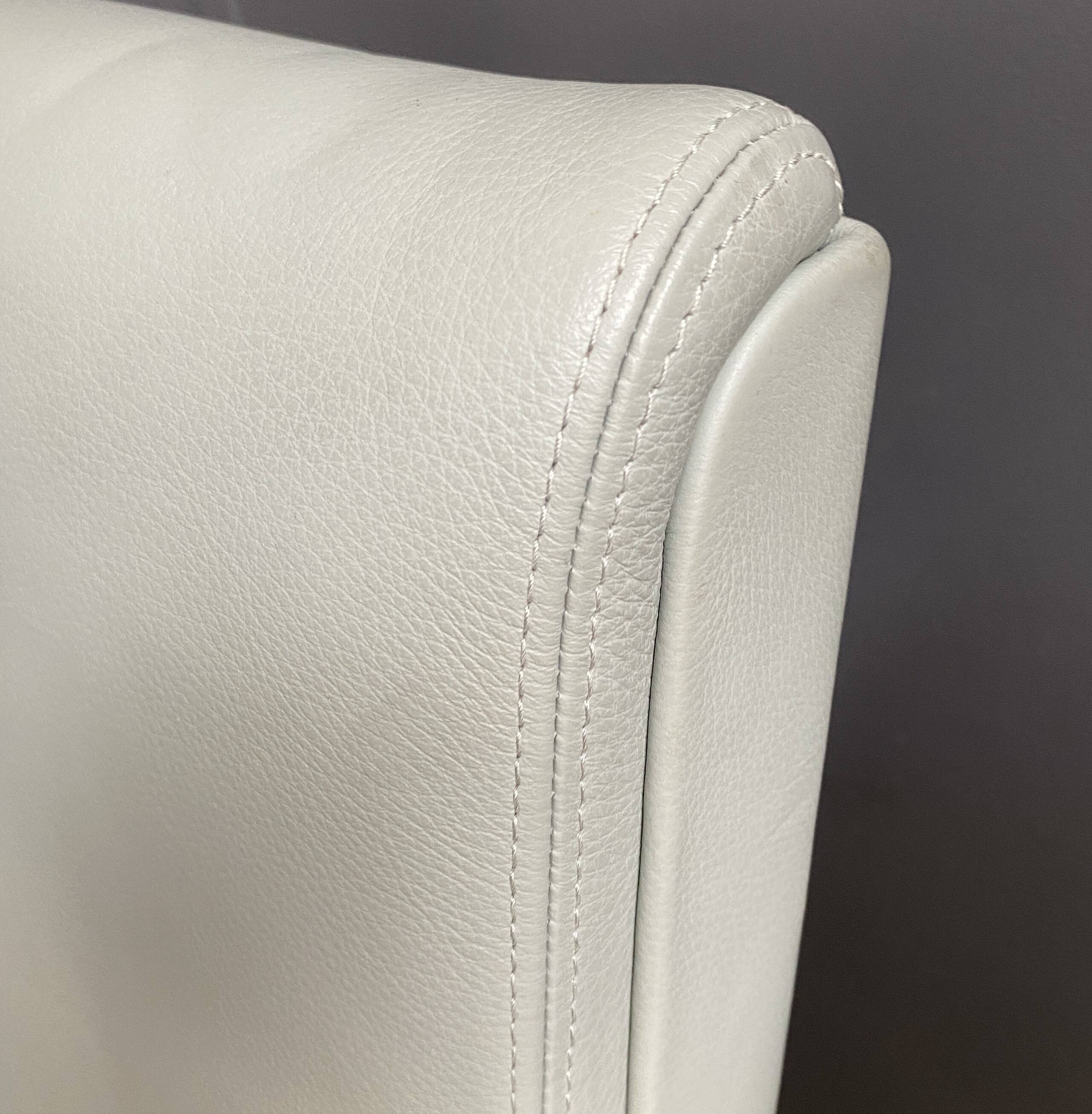 Unique Chrome and grey leather chairs made on demand 1980s