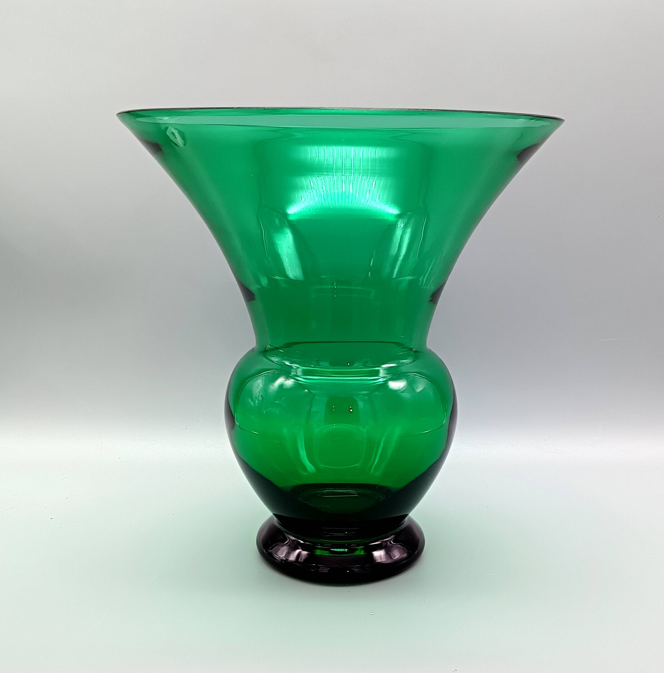 Vintage Green Glass Vase