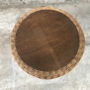 Guerdon vintage children's coffee table in rattan wit old rattan wicker bohemian 1950