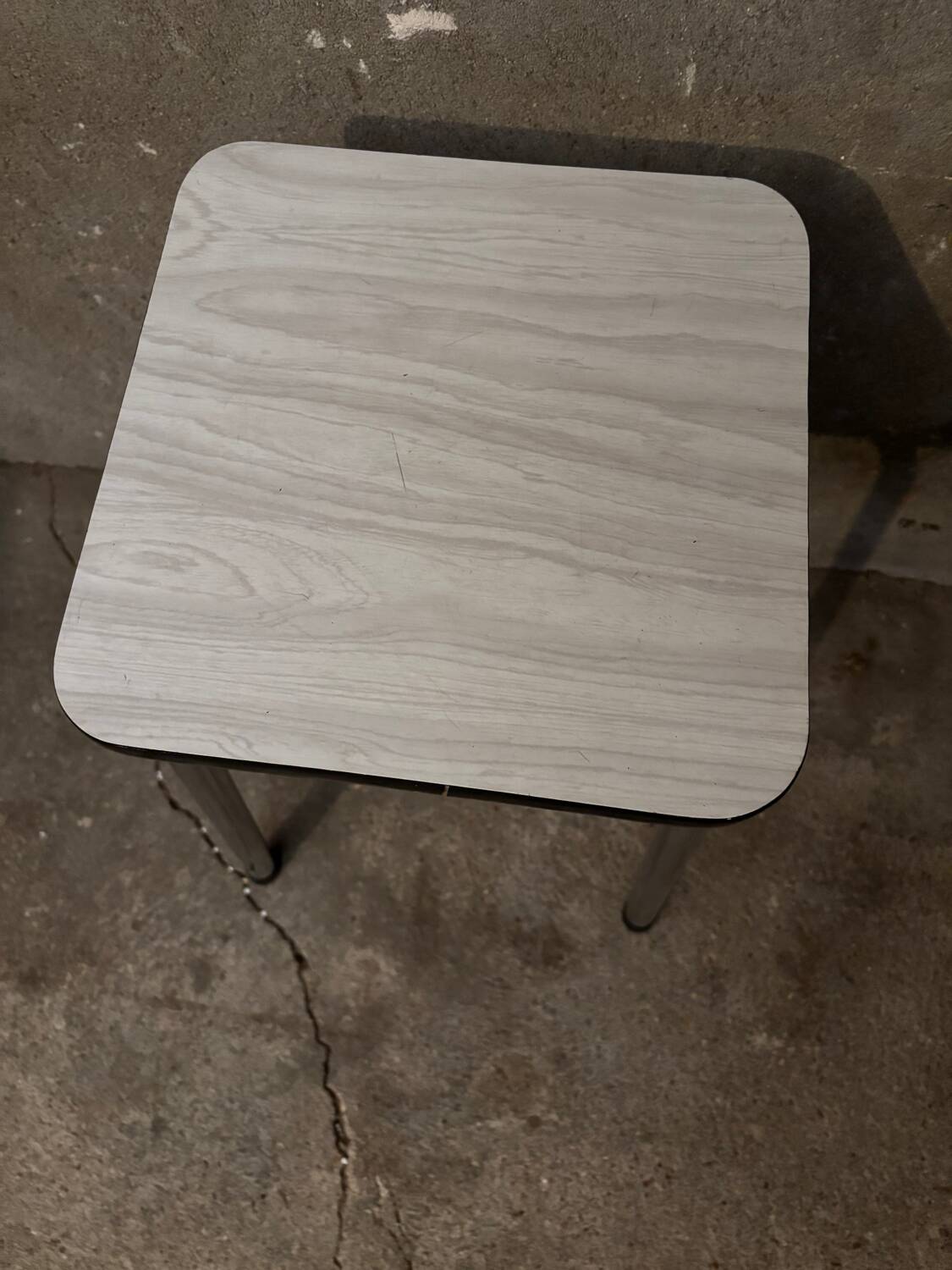 White Formica stool