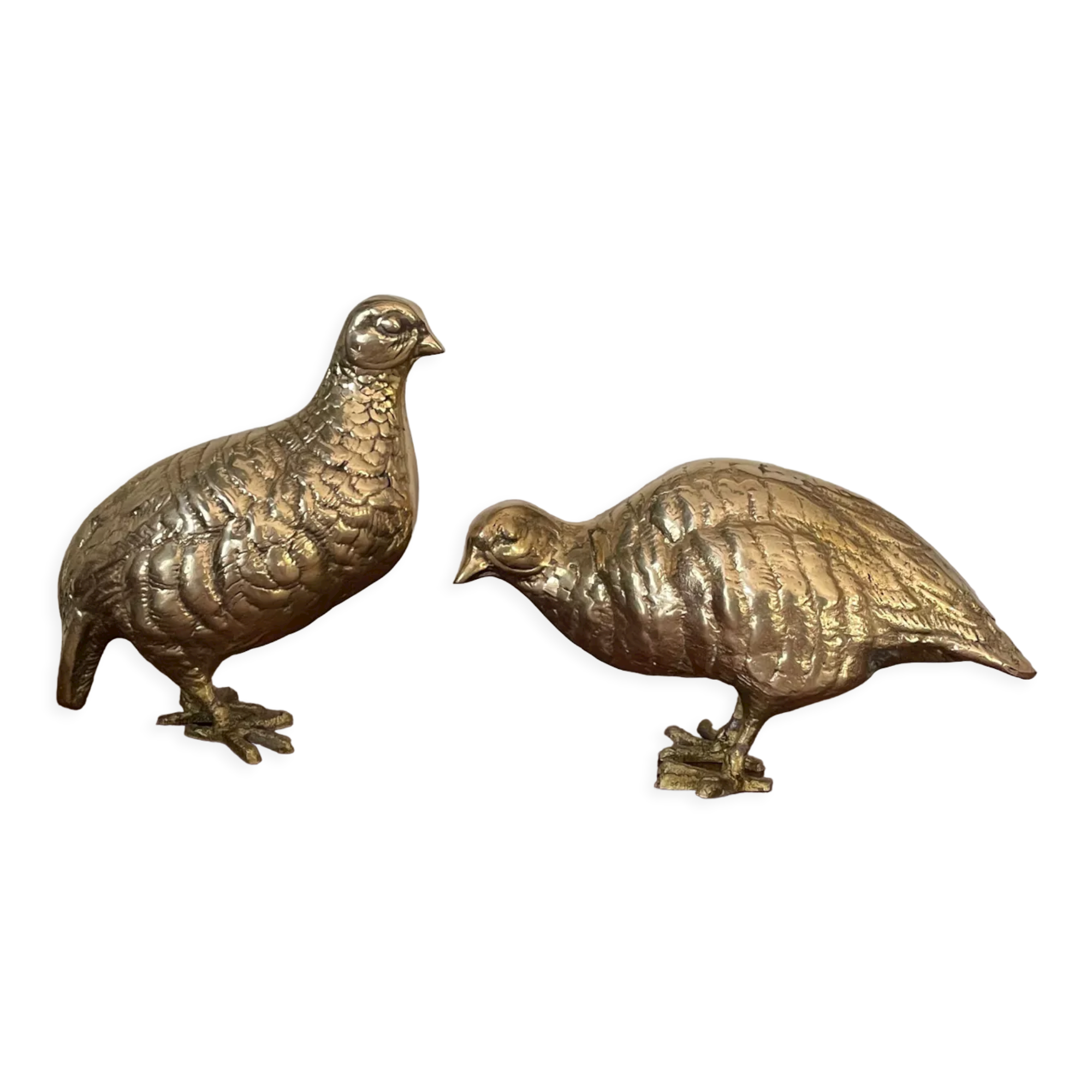 Vintage brass bird pair