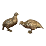 Vintage brass bird pair