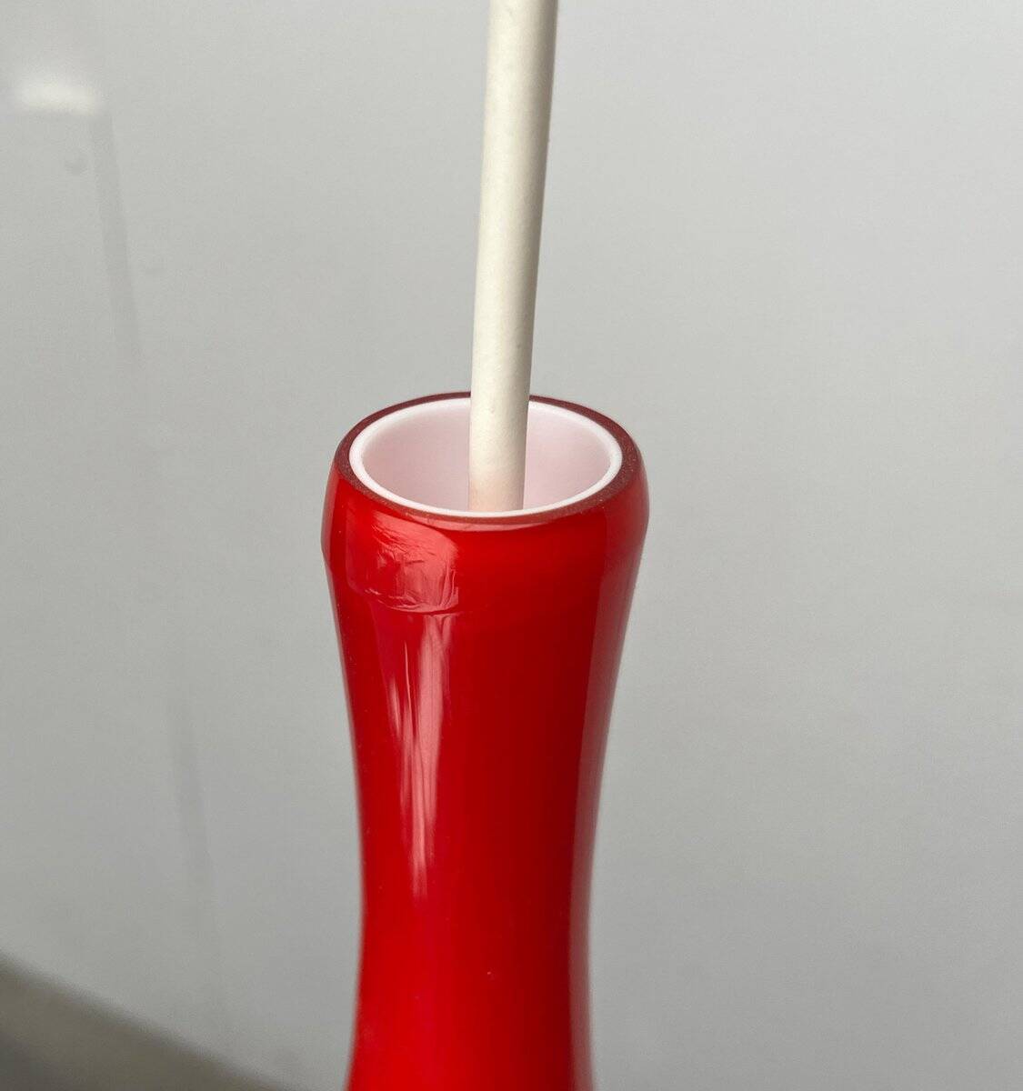 Glass pendant lamp of the mid-century Danish model by Jacob E. Bang for Fog & Mørup and Holmegaard, 1960s.