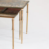 Églomisé glass nesting tables in neoclassical style, Belgium, 1960s