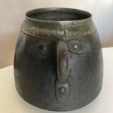 Pot cover vase face 1900 patina of origin