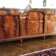 Empire style mahogany row with marble