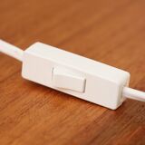 Pair of Scandinavian wall lights, white and gold metal