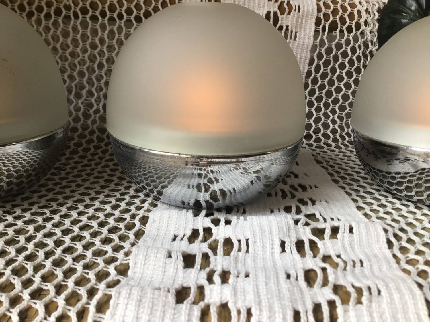 Trio of designer tealight holders