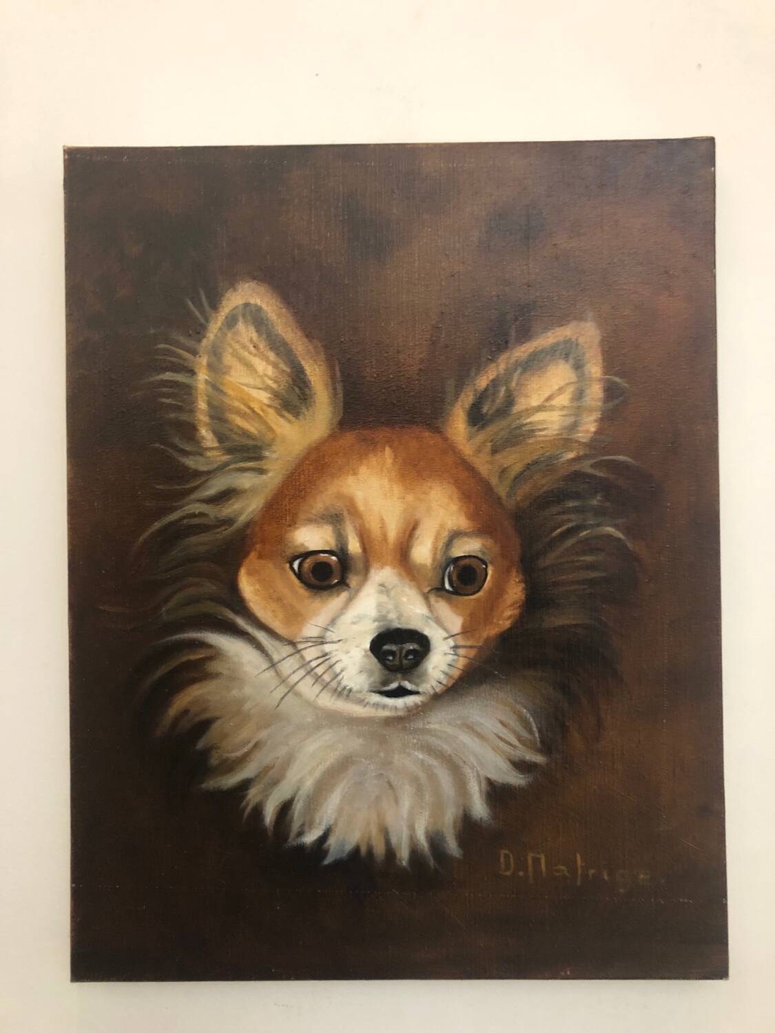 Oil on canvas dog portrait