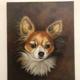 Oil on canvas dog portrait