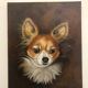 Oil on canvas dog portrait