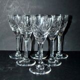 Lot de 6 verres à liqueur Chantilly en cristal taillé de SAINT-LOUIS signé 11.5cm