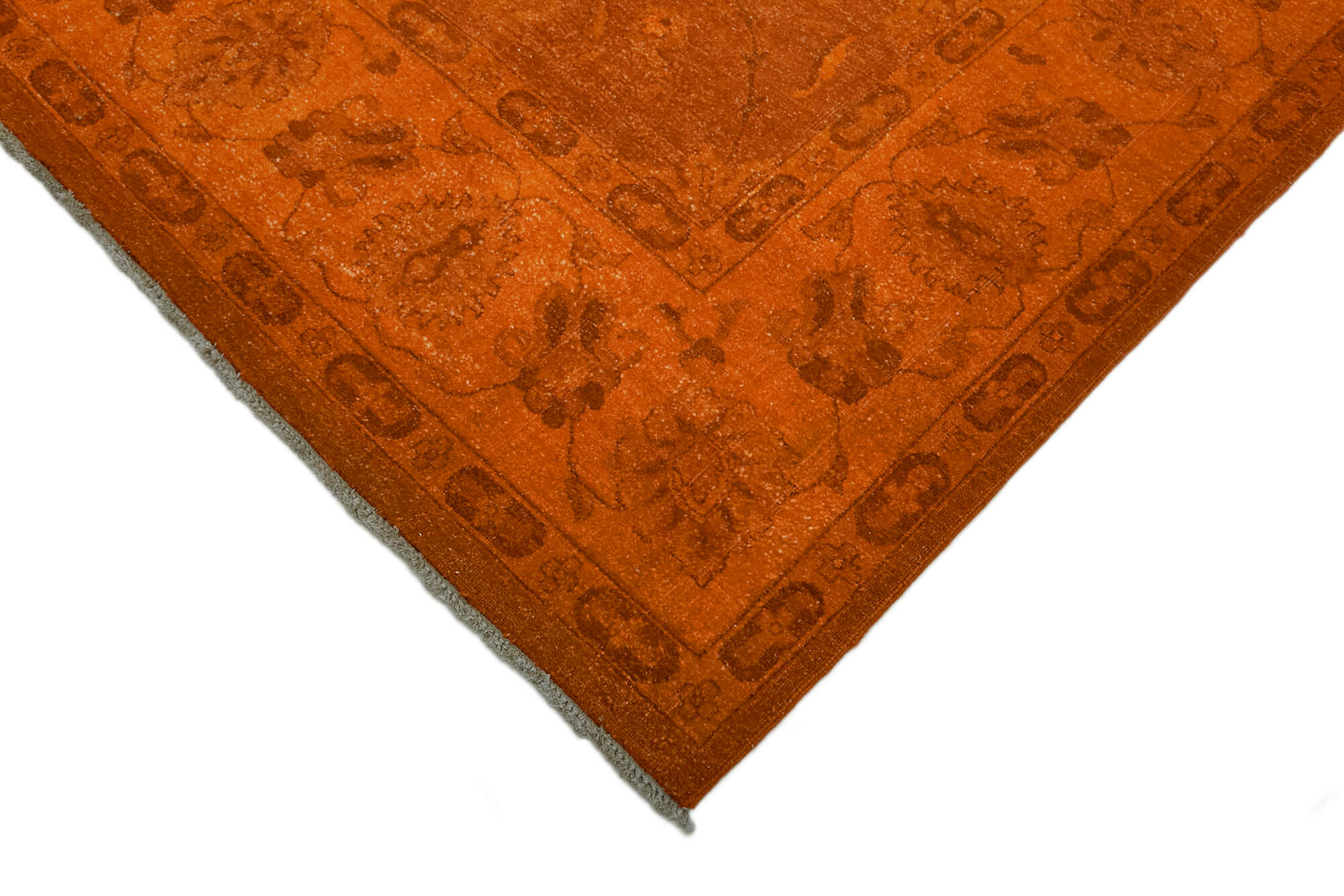 Handmade Oriental Decorative 1980s 267 cm x 372 cm Orange Wool Carpet