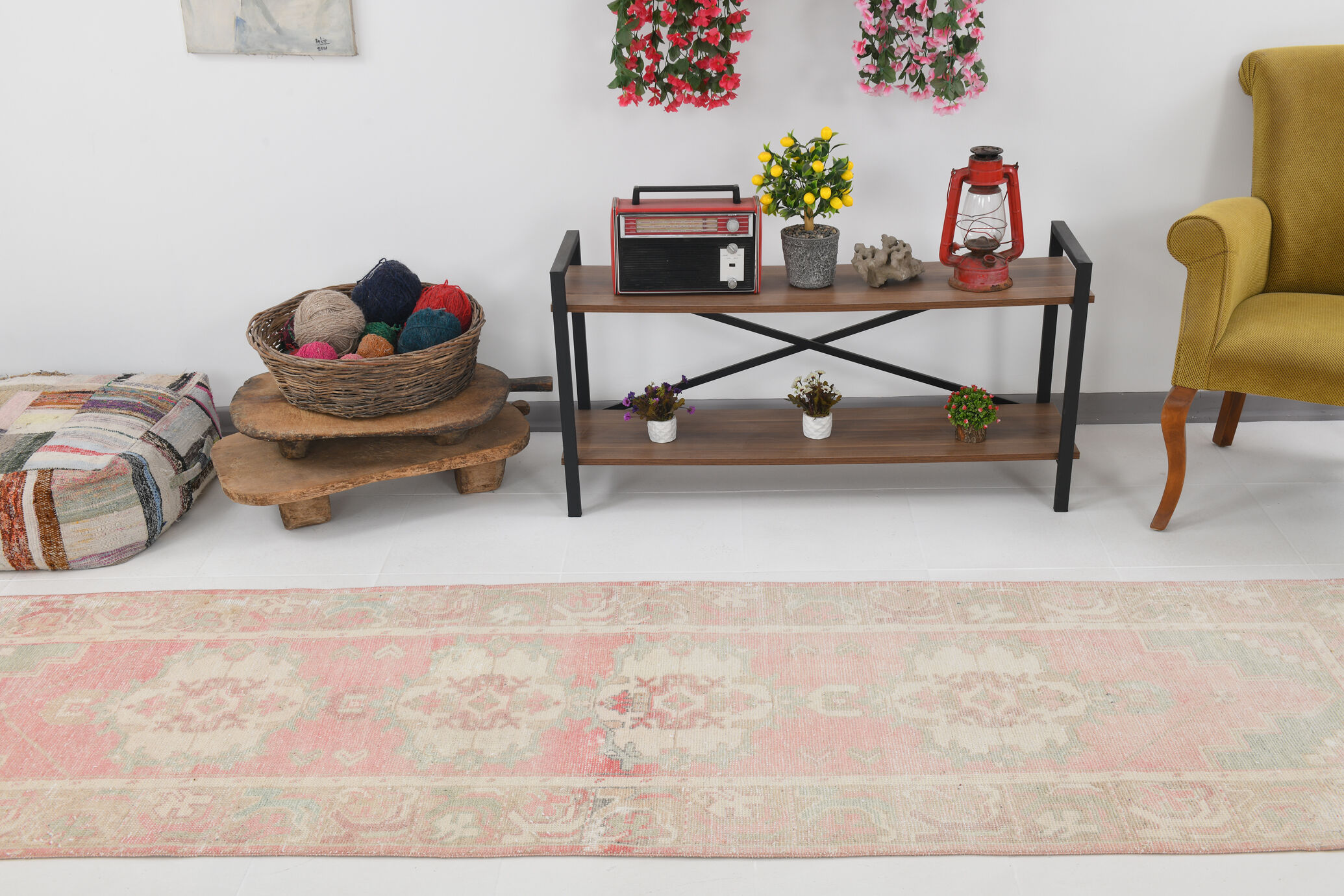 3x10 pale red antique vintage runner rug,90x299cm