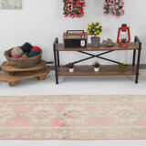 3x10 pale red antique vintage runner rug,90x299cm