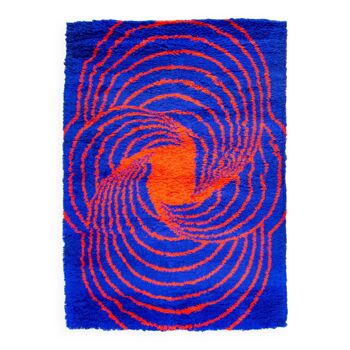 Psychedelic Wool Rug, Italy, 1970s