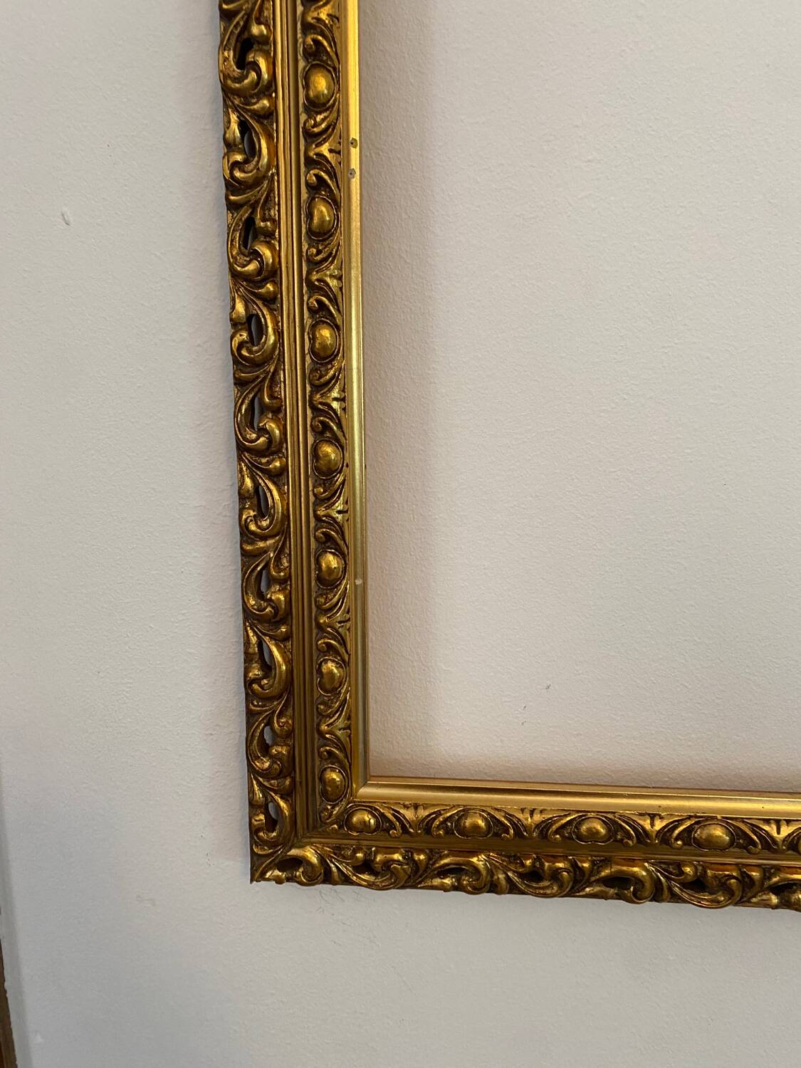 Old gilded carved wooden frame