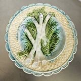 Rare antique earthenware asparagus plate. Salins-les-Bains
