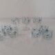 9 glasses blue flowers model veronica arcopal arcoroc vintage countryside
