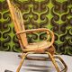 Chaise à bascule italienne 1960 bambou et rotin