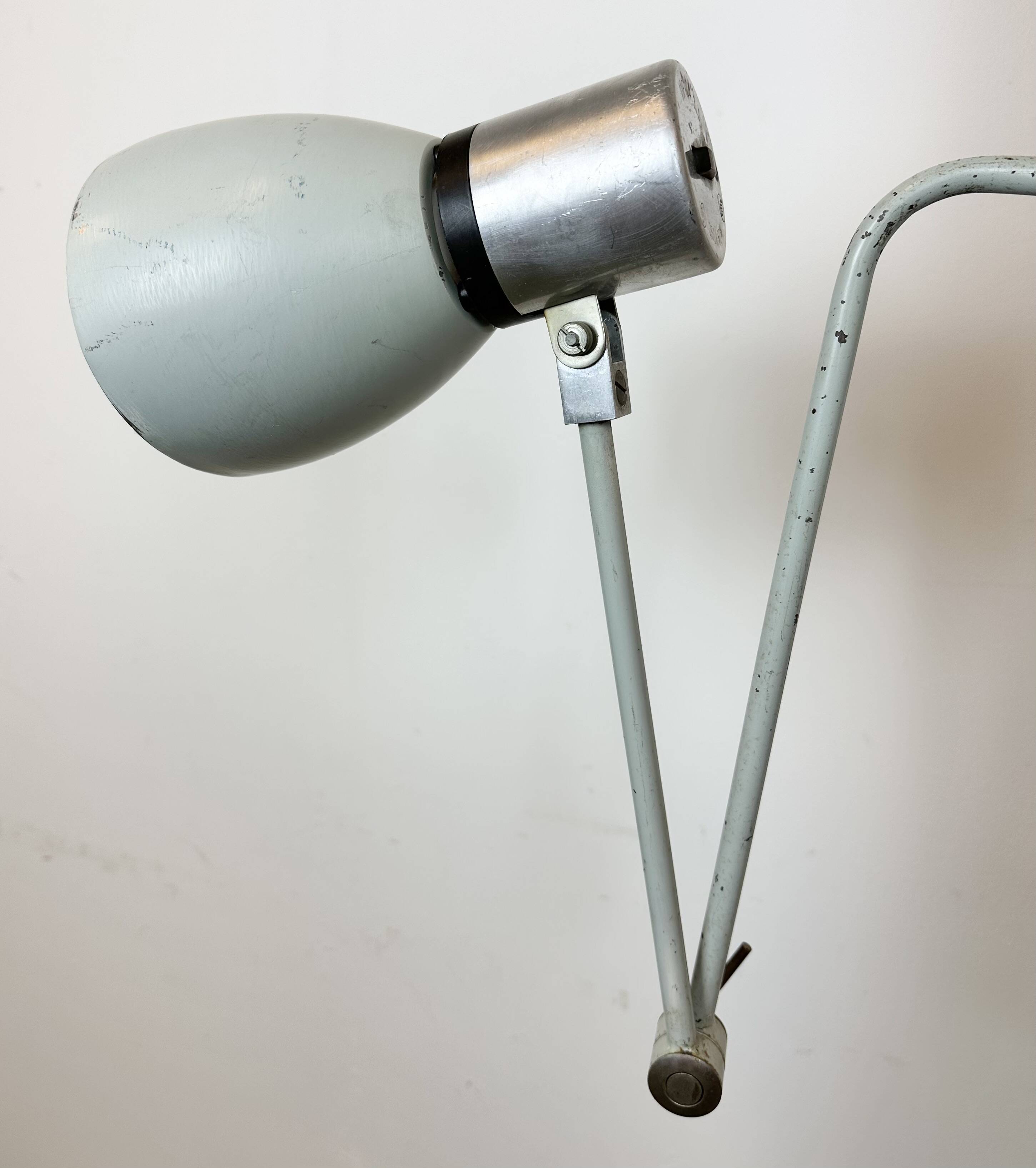 Grey Industrial Wall Lamp from Elektrosvit, 1970s