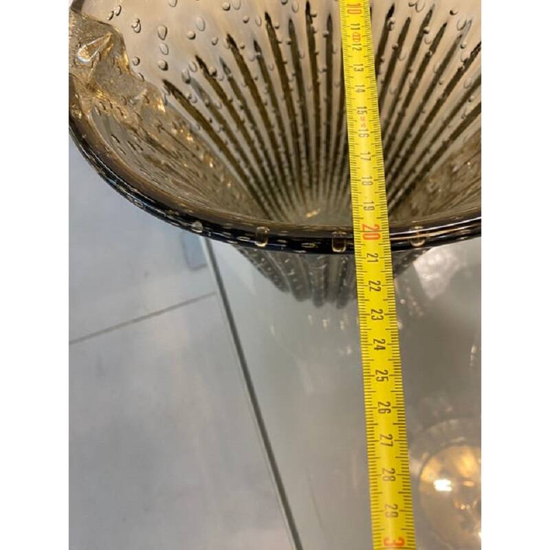 Contemporary handmade fume' with air balls murano glass style vase