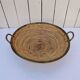Rattan and brass basket in the style of Gabriella Crespi.