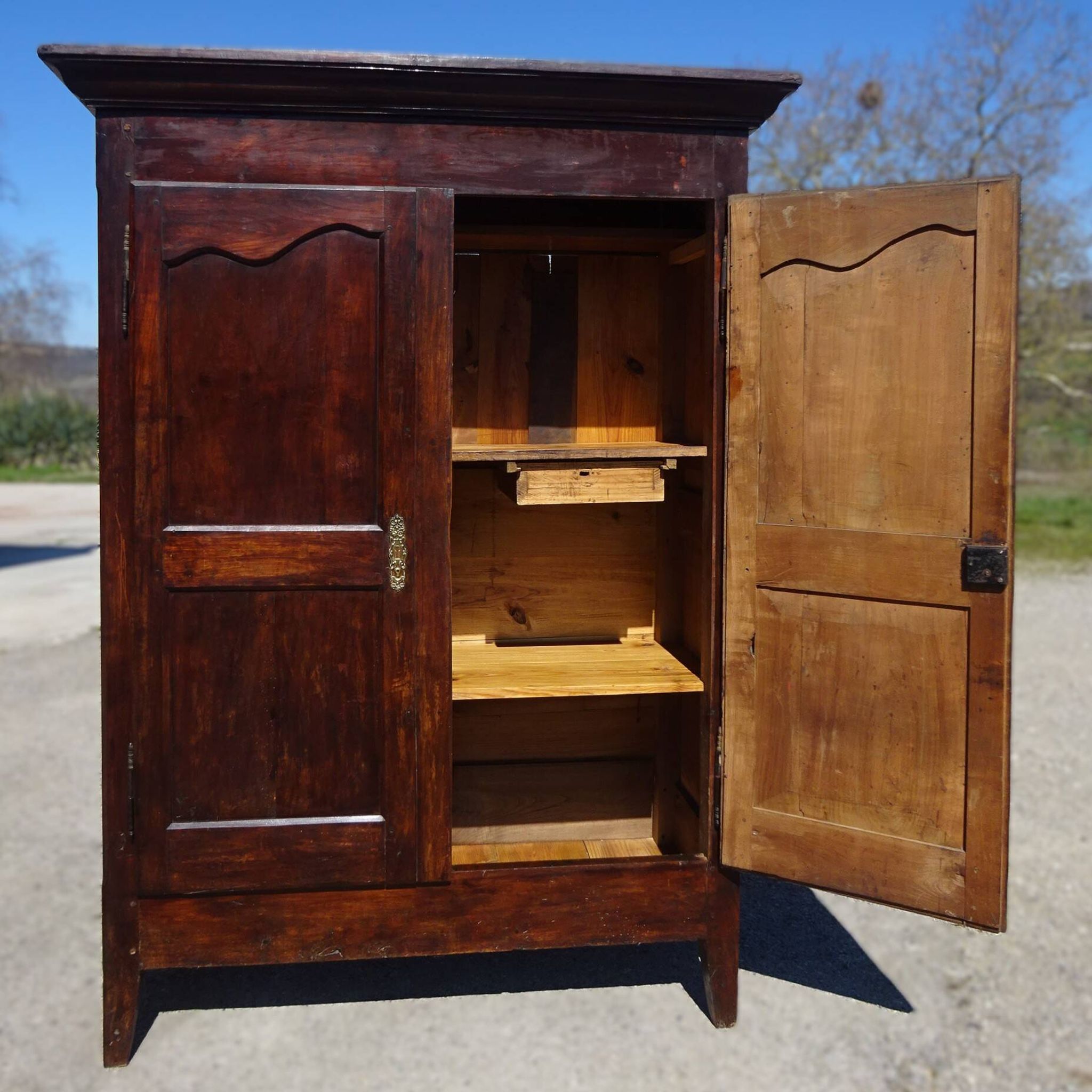 Louis Philippe wardrobe in solid walnut