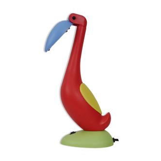 Lampe de bureau moderniste pingouin lampe flamand rose, lampe toucan. Vintage design année 80