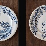 Pair of Terre de Fer plates from the Clairefontaine JS & cie earthenware factory, Chasse model