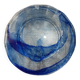 Large round blue crystal dish
