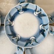 Rares assiettes à dessert Terre de Fer Choisy le roi , oiseaux