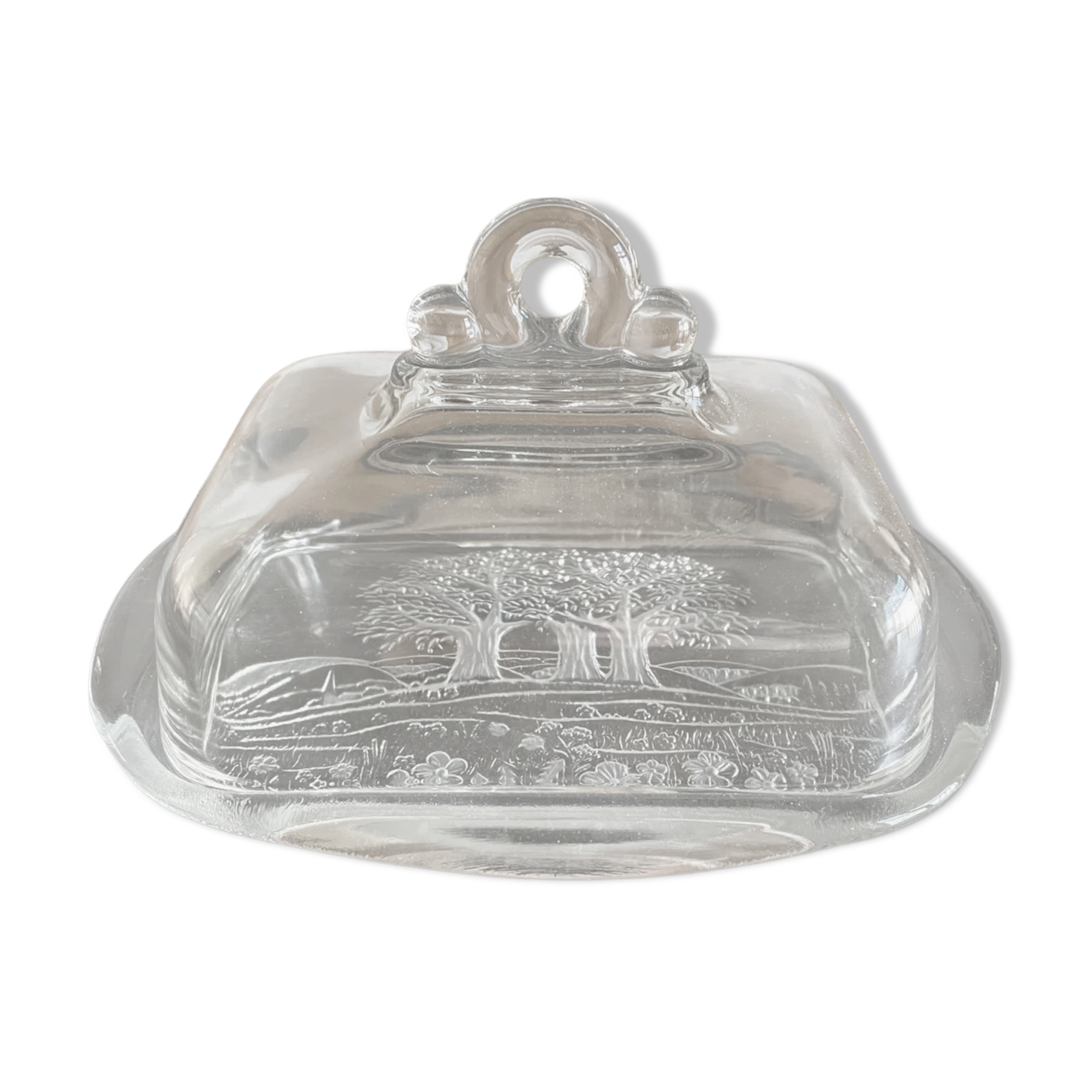 Glass butter dish