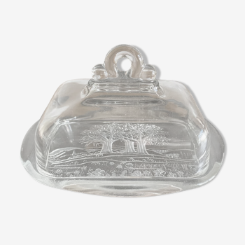 Glass butter dish