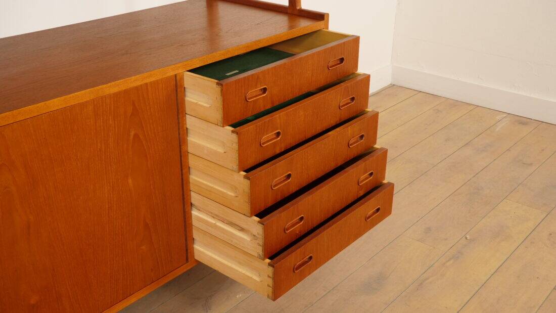Vintage highboard | Wall cabinet | Teak | 175 cm
