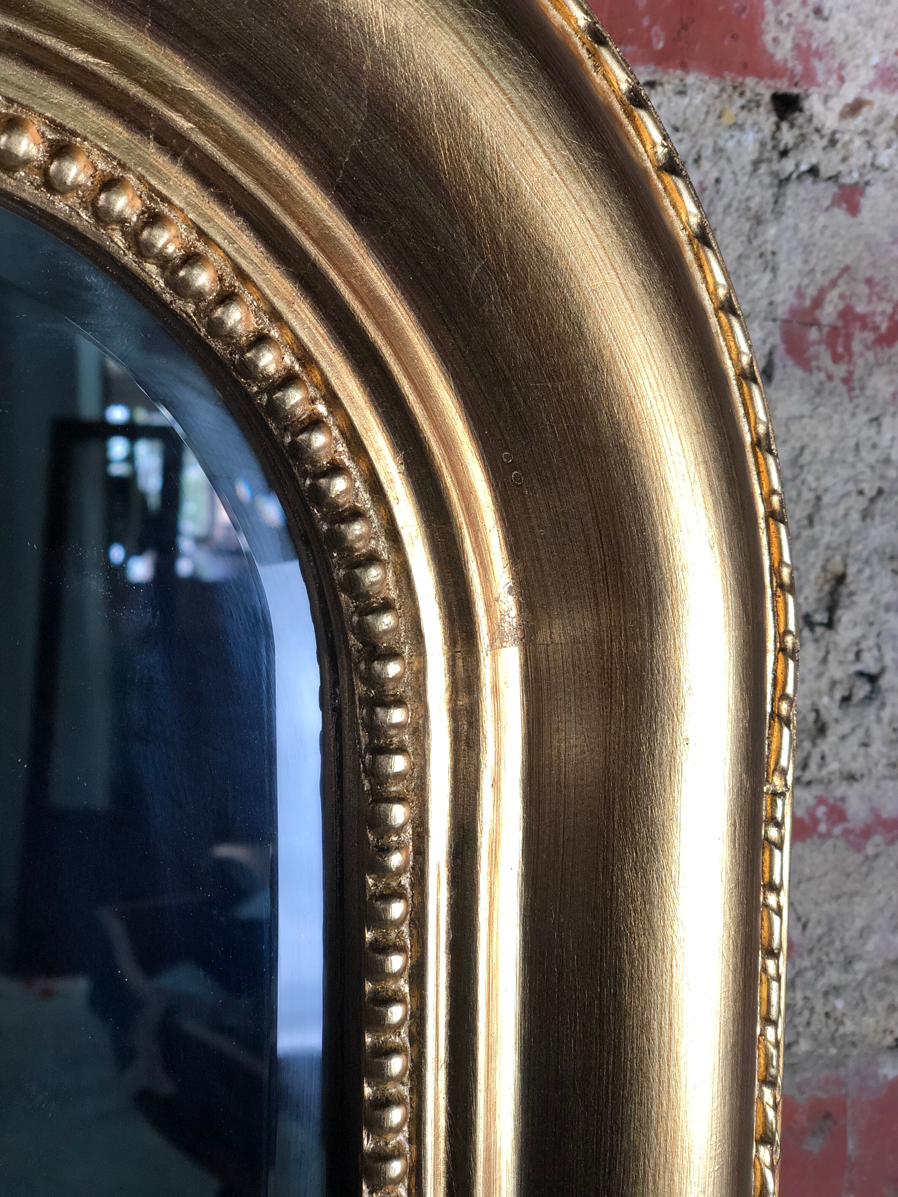 Louis Philippe style mirror in gilded wood 160 x 100 cm