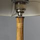 Set of 2 pencil reed rattan bamboo and chrome table lamps, 1980s