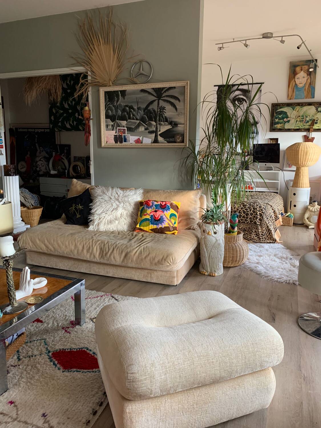 80s roset line pouf