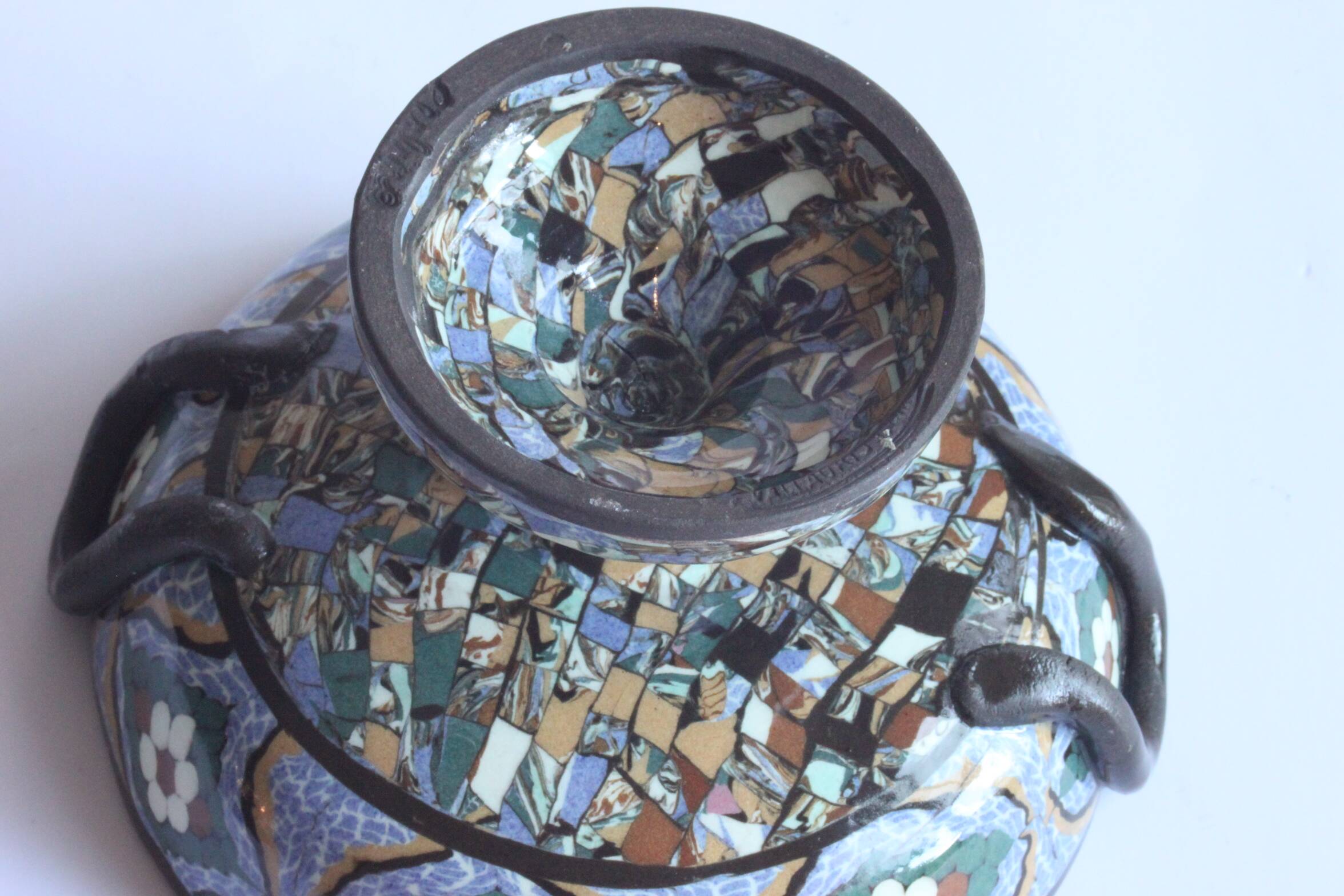 Taza en mosaïque Art déco par Jean Gerbino, 1930