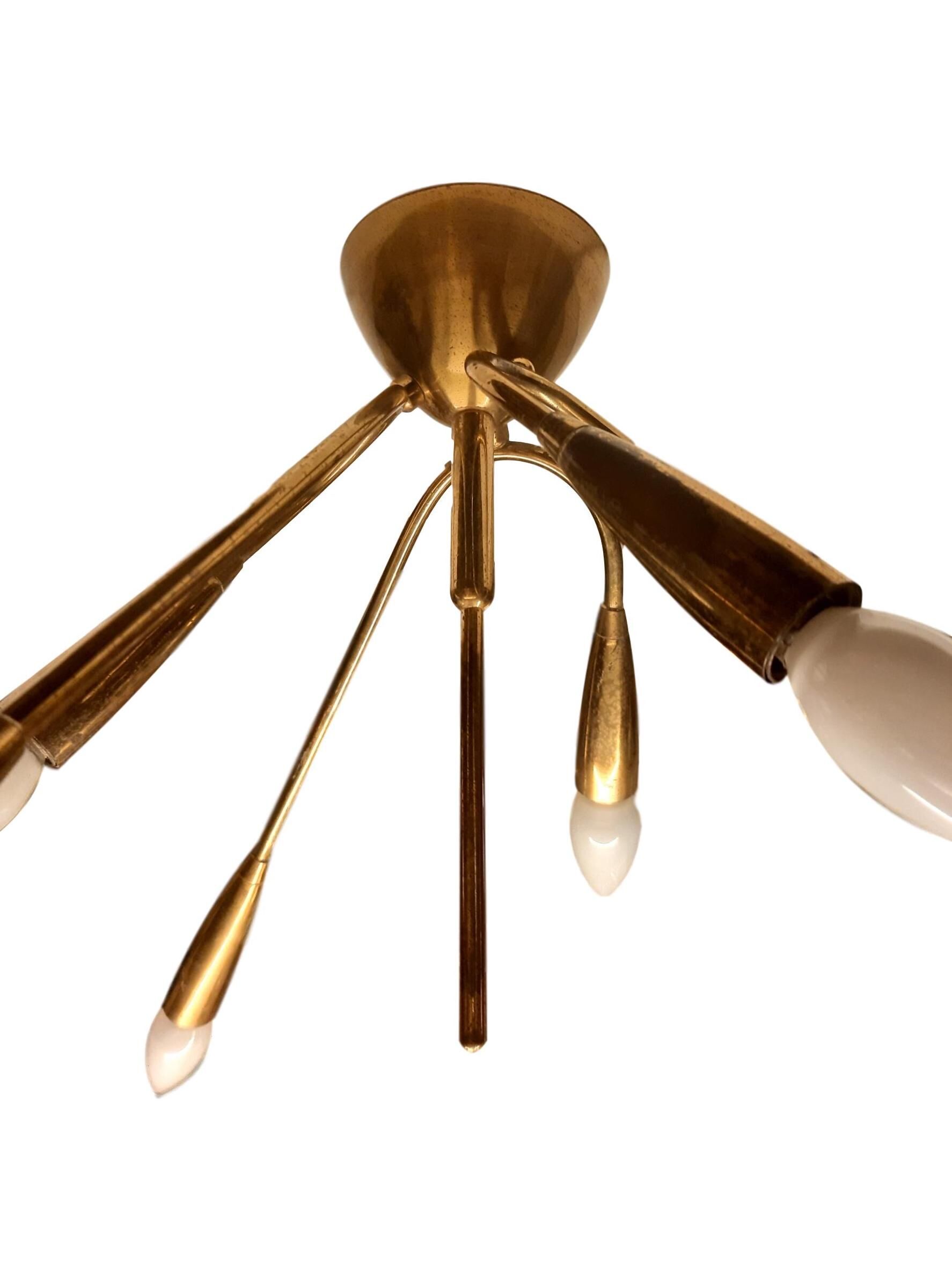 Organic italian brass ceiling, 1950s