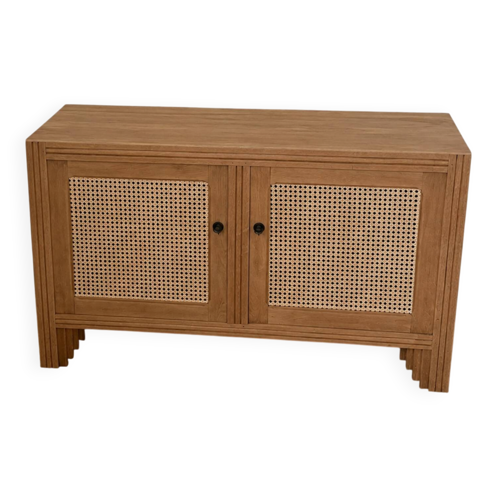 Buffet en chêne et cannage