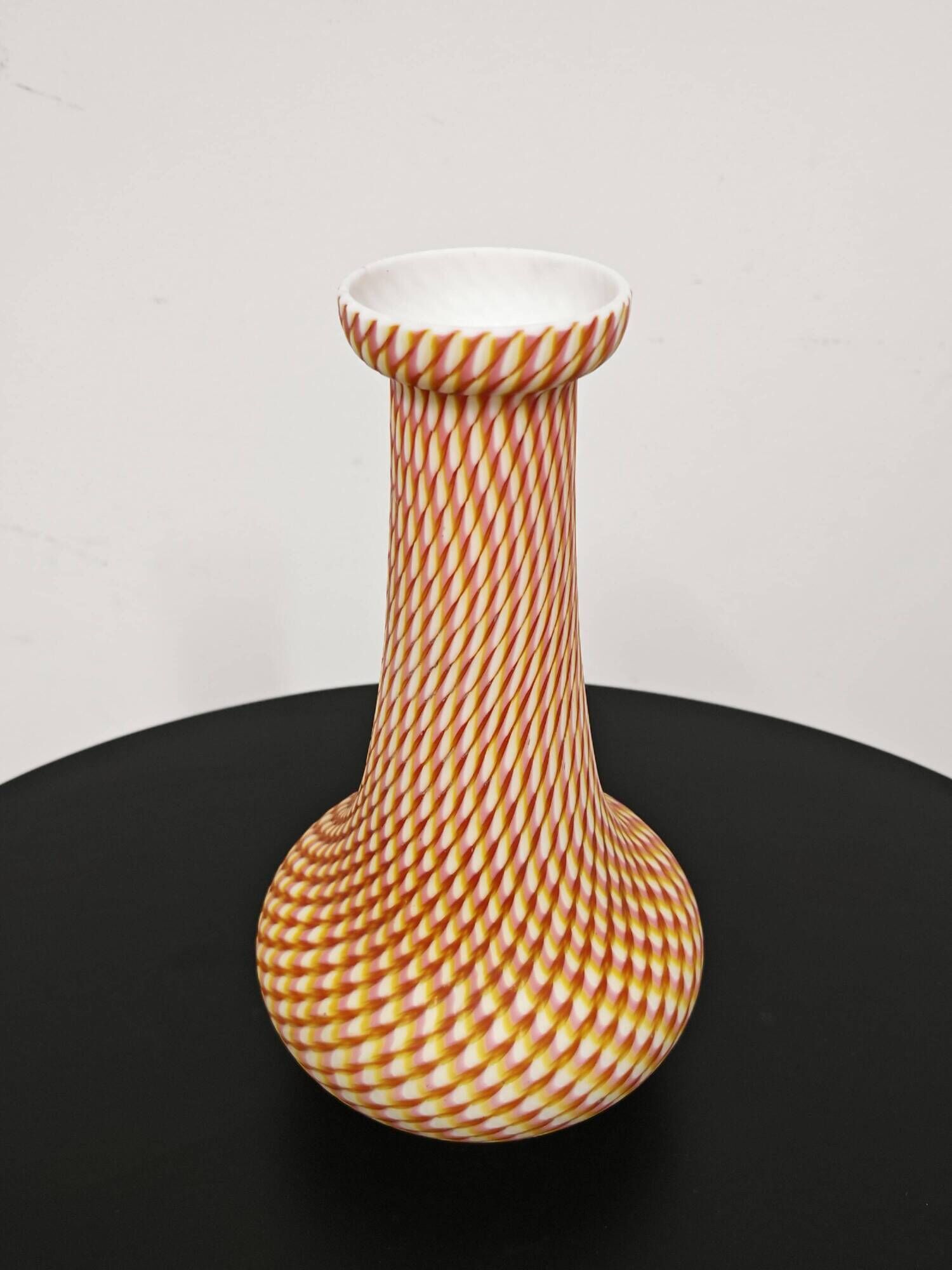 Victorian satin glass vase by Stevens and Williams, 1880s.