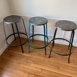 Set of three industrial stools